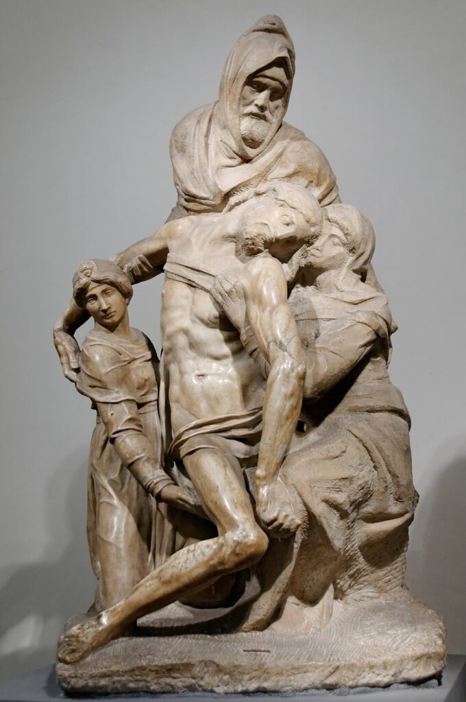Michelangelo masterpieces: Michelangelo, Florentine Pietà, c. 1547–1555, Museo dell’Opera del Duomo, Florence, Italy. Photograph by Marie-Lan Nguyen.
&nbsp;
