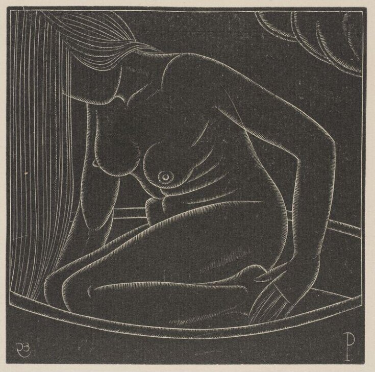 Nude Children in Art: Eric Gill, Girl in Bath (No. 2), 1923, Victoria and Albert Museum, London, UK.
