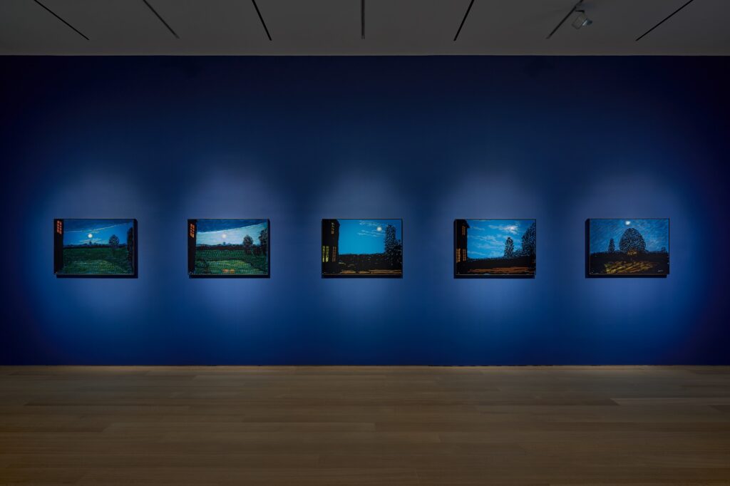 David Hockney artworks: David Hockney in 10 Artworks: David Hockney, Moon Room series, exhibition of David Hockney: The Moon Room, 2026, Pace Gallery, New York City, NY, USA.
