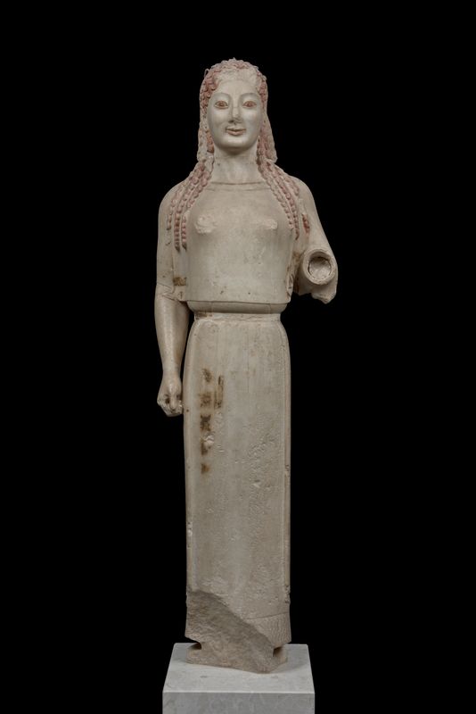 Ancient art quiz: A statue by the Rampin Master, ca. 530 BCE, Acropolis Museum, Athens, Greece. Museum's website.