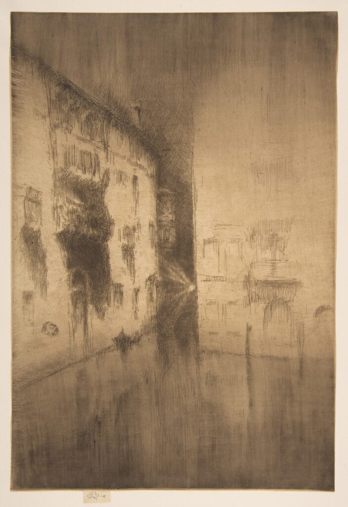 Whistler works: James Abbott McNeill Whistler, Nocturne: Palaces, 1878–1880, National Gallery of Art, Washington, DC, USA.
