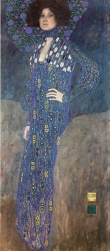 Gustav Klimt paintings: Gustav Klimt, Portrait of Emilie Flöge, 1902, Vienna Museum, Vienna, Austria.
