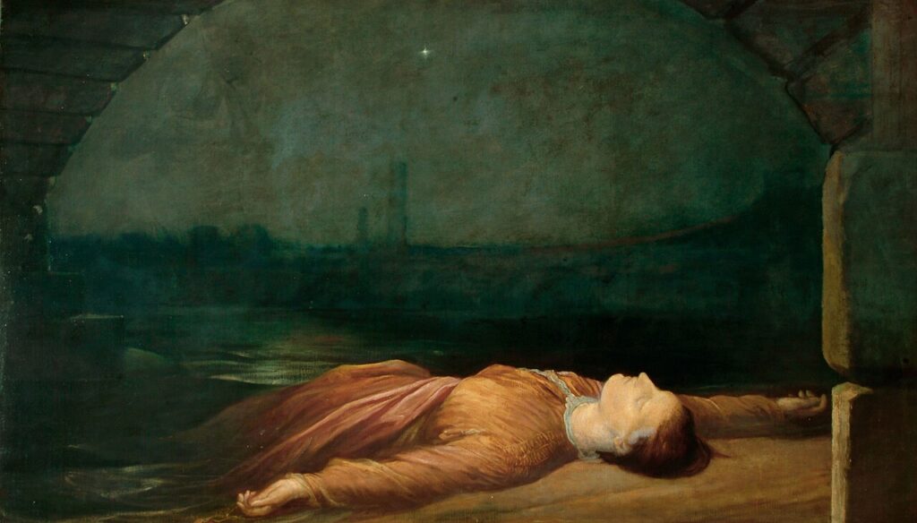 Victorian Syphilis: George Frederic Watts, Found Drowned, 1848–1850, Watts Gallery, Surrey, UK.
