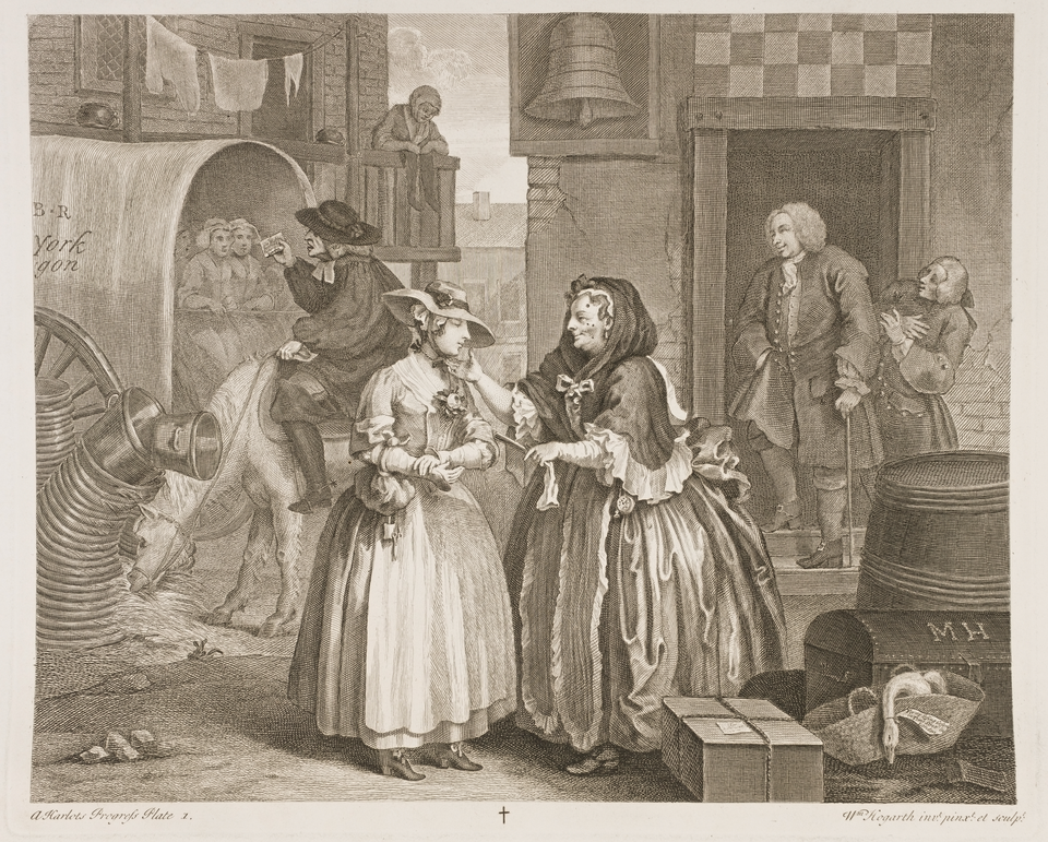 Victorian Syphilis: William Hogarth, A Harlot’s Progress, Plate 1, 1732, British Museum, London, UK.
