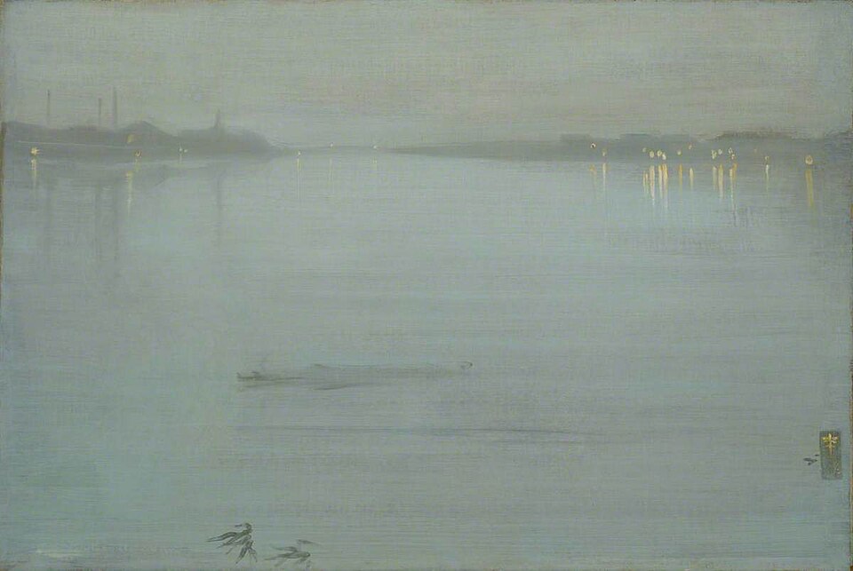 Whistler works: James Abbott McNeill Whistler, Nocturne in Blue and Silver: Cremorne Lights, 1872, Tate Britain, London, UK.
