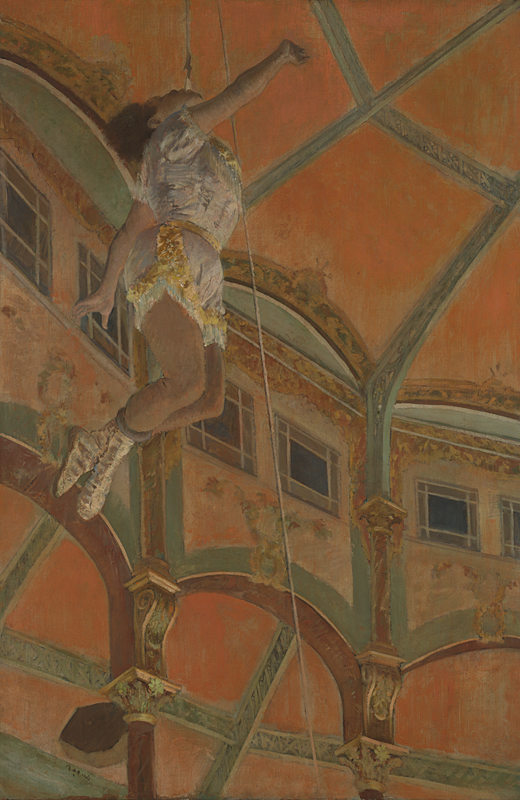 cassirer exhibition berlin: Edgar Degas, Miss La La at the Cirque Fernando, 1879, National Gallery, London, UK.
