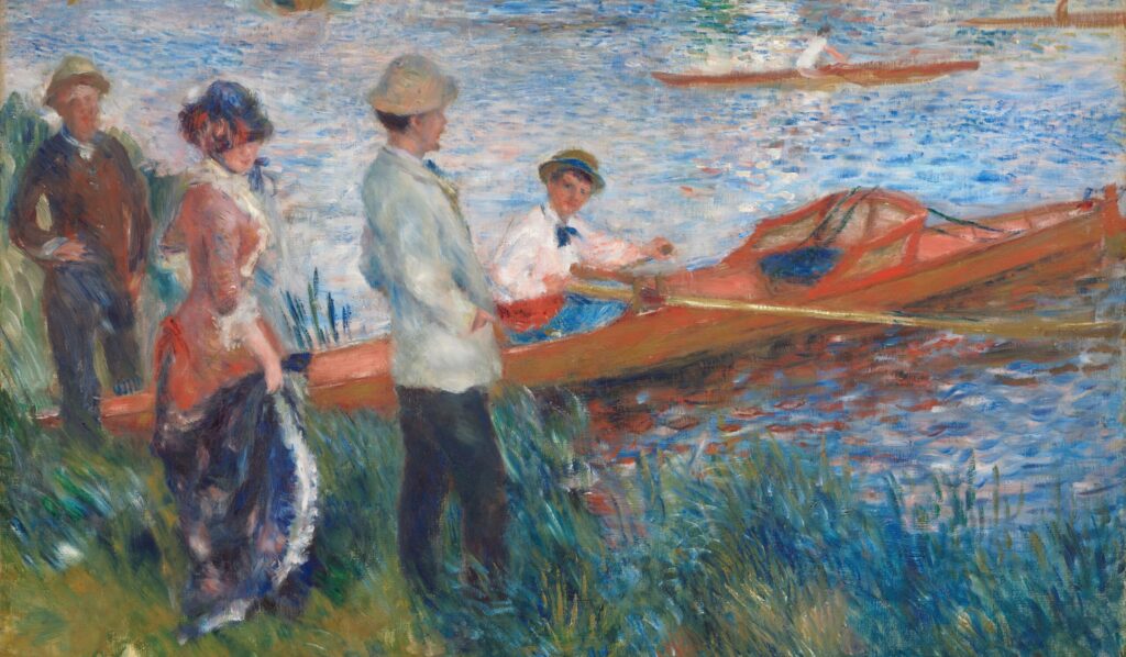 pierre auguste renoir paintings: Pierre-Auguste Renoir, Oarsmen at Chatou, 1879, National Gallery of Art, Washington, DC, USA. Museum’s website.
