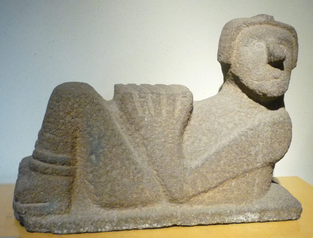 Chacmool: Chac Mool, Museo Nacional de Antropología, Mexico City, Mexico. Photograph by FernandoFranciles via Wikimedia Commons (CC BY-SA 4.0).
