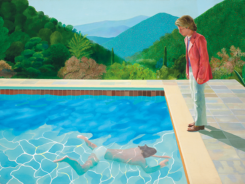 David Hockney artworks: David Hockney in 10 Artworks: David Hockney, Portrait of an Artist (Pool with Two Figures), 1972, private Collection. © David Hockney. Christie’s.
