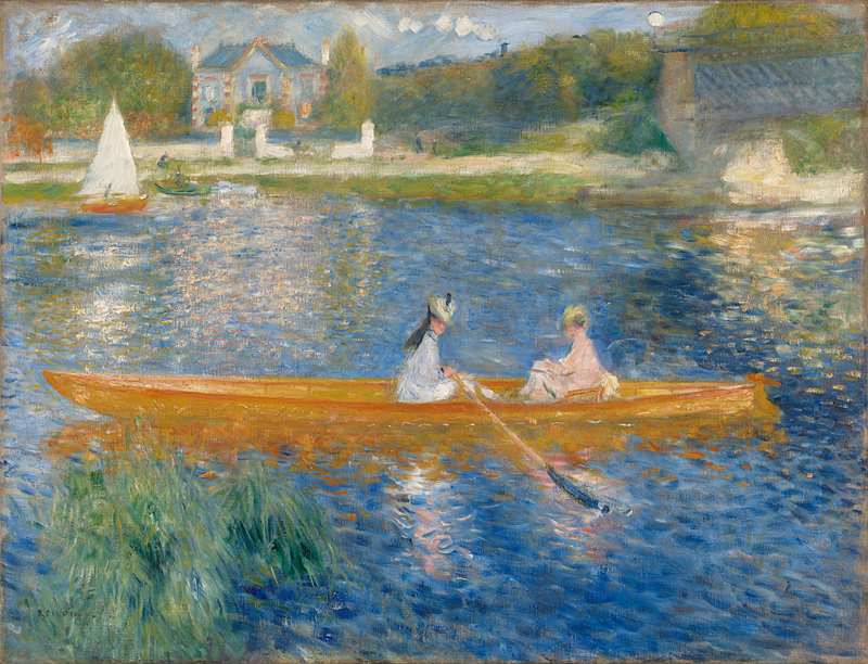 pierre auguste renoir paintings: Pierre-Auguste Renoir, The Skiff (La Yole), 1875, National Gallery, London, UK. Museum’s website.
