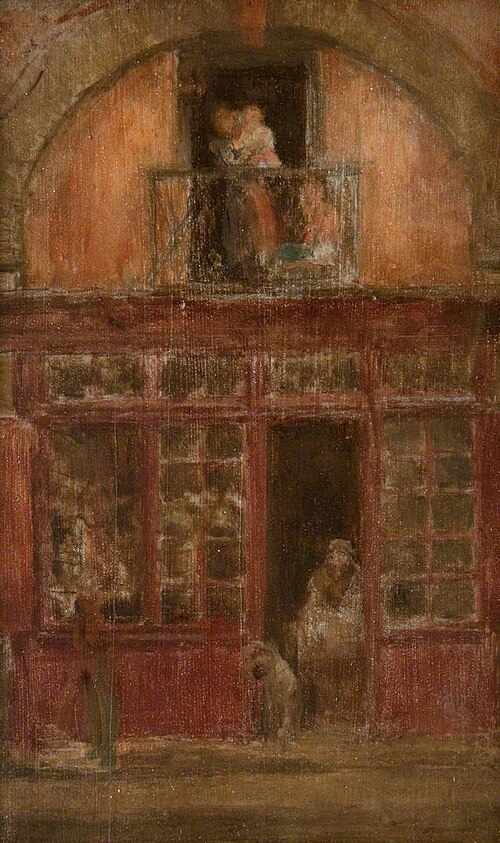 Whistler works: James Abbott McNeill Whistler, A Shop with a Balcony, c. 1899, The Hunterian, University of Glasgow, Glasgow, UK.

