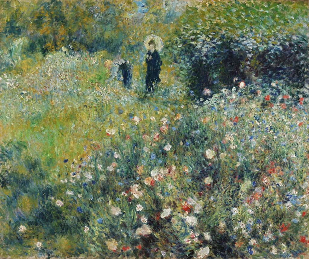 pierre auguste renoir paintings: Pierre-Auguste Renoir, Woman with a Parasol in a Garden, 1875, Thyssen-Bornemisza Museum, Madrid, Spain. Museum’s website.
