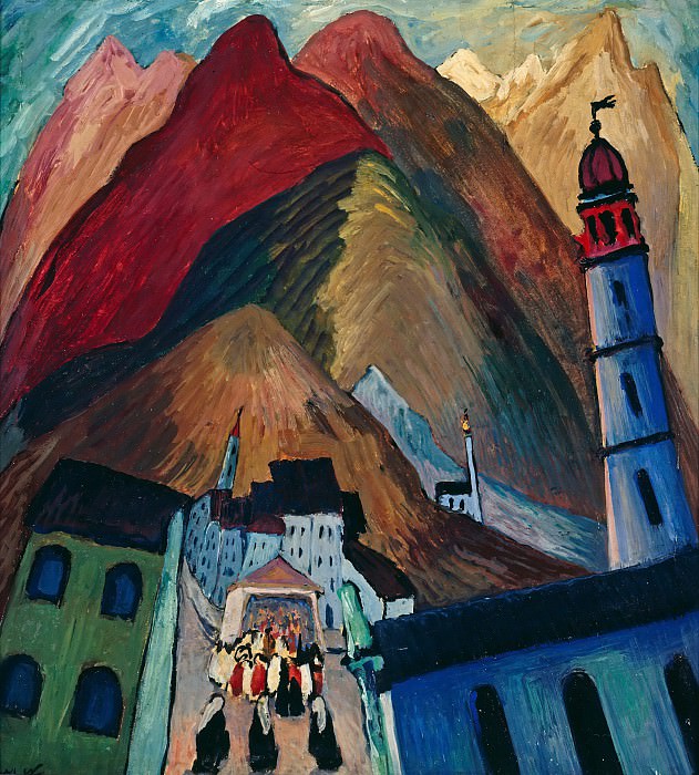 expressionism paintings: Marianne von Werefkin, Procession in Ascona, 1924, Berggruen Museum, Berlin, Germany.
