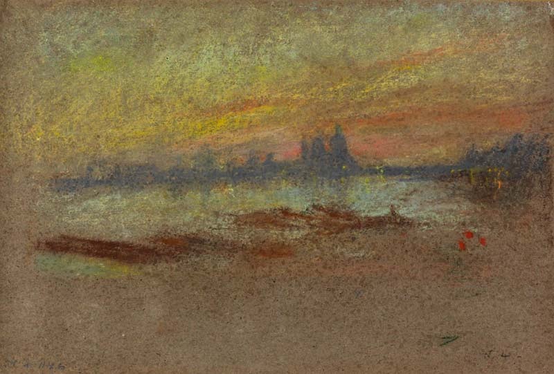 Whistler works: James Abbott McNeill Whistler, Sunset, Red and Gold: Salute, 1880, The Hunterian, University of Glasgow, Glasgow, UK.
