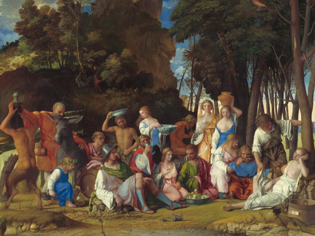 Venetian colors: The Feast of the Gods, 1514-1529, Giovanni Bellini and Titian, National Gallery of Art, Washington, D.C., United States. Museum’s website.
