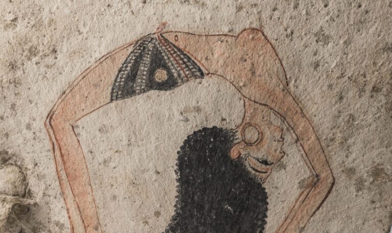 Ostracon of Dancer: Ostracon of a Dancer, ca. 1280 BCE, Museo Egizio, Turin, Italy. Museum’s website. Detail.
