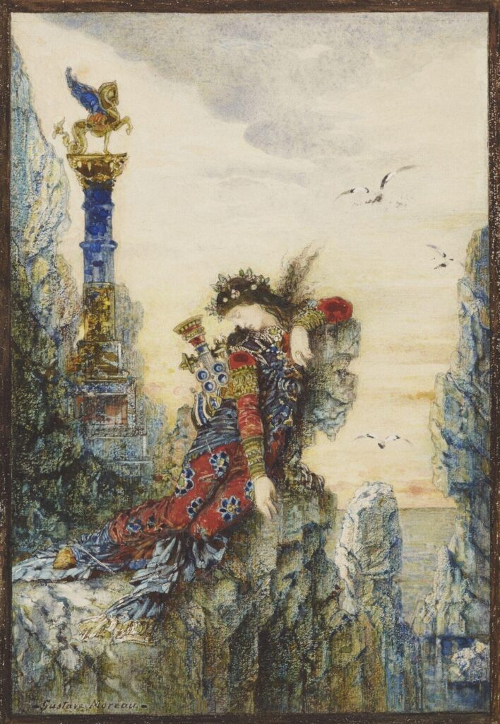 falling in art: Falling in art: Gustave Moreau, Sappho, 1871–1872, Victoria and Albert Museum, London, UK.

