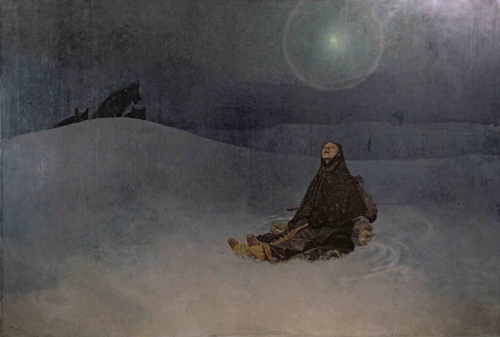Alphonse Mucha artworks: Alphonse Mucha, Woman in the Wilderness  1923, Mucha Museum, Prague, Czech Republic.
