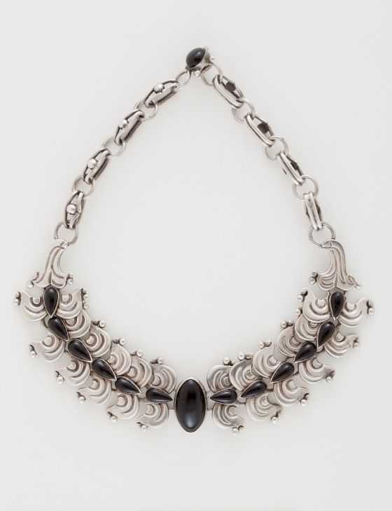 Obsidian rock: Héctor Aguilar, Feathers Necklace (Collar con plumas), ca. 1943–1948, Los Angeles County Museum of Art, Los Angeles, CA, USA. Museum’s website.
