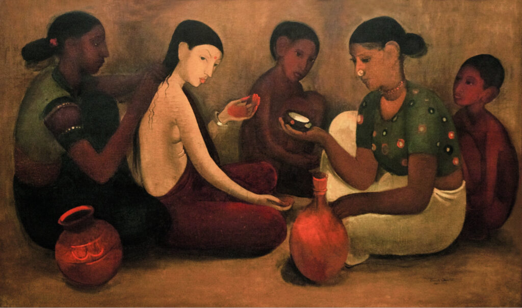Amrita Sher-Gil paintings: Amrita Sher-Gil, Bride’s Toilet, 1937, National Gallery of Modern Art, New Delhi, India.
