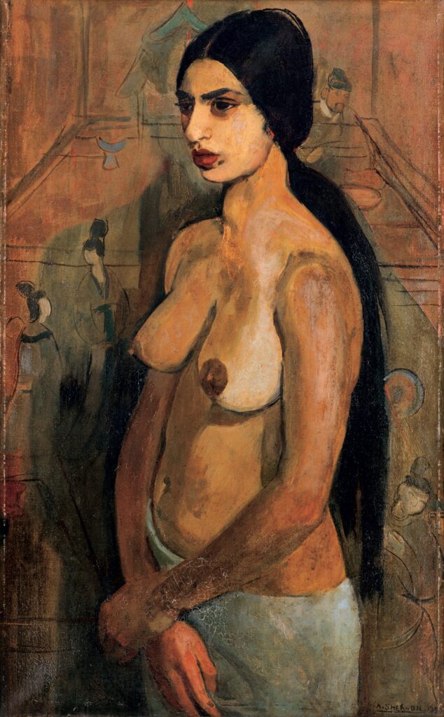 Amrita Sher-Gil paintings: Amrita Sher-Gil, Self-Portrait as a Tahitian, 1934, Kiran Nadar Museum of Art, New Delhi, India. Smart History.
