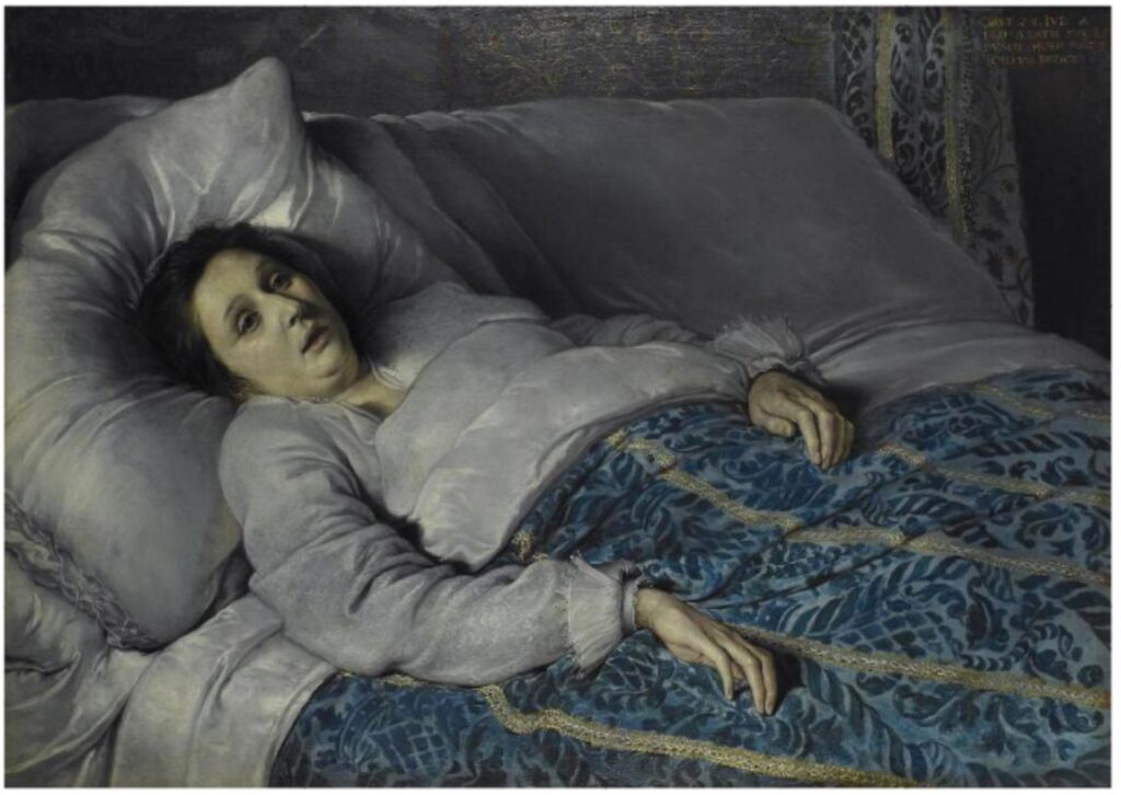 Venetia on Her Deathbed: Unknown Flemish artist, Young Woman on Her Deathbed, c. 1625, Musée des Beaux-Arts de Rouen, Rouen, France. Wikimedia Commons (public domain).

