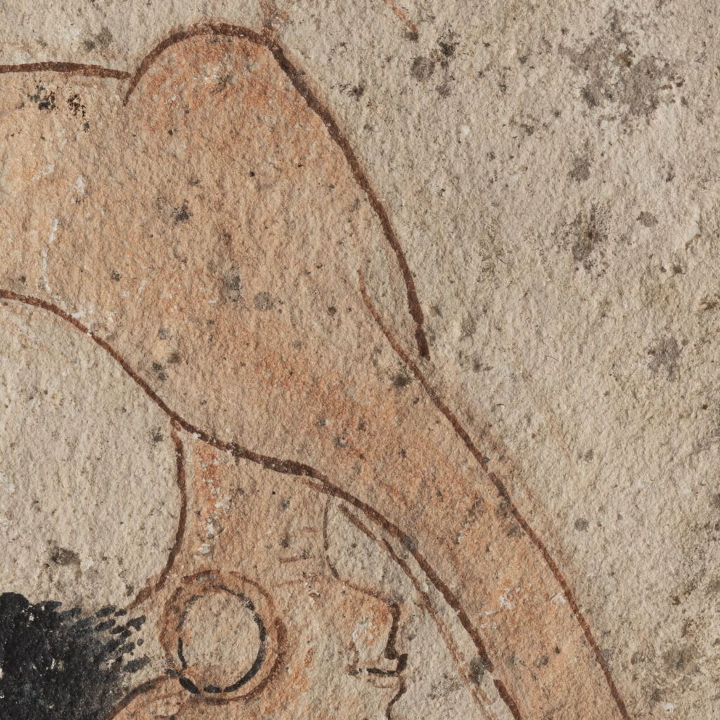 Ostracon of Dancer: Ostracon of a Dancer, ca. 1280 BCE, Museo Egizio, Turin, Italy. Detail.
