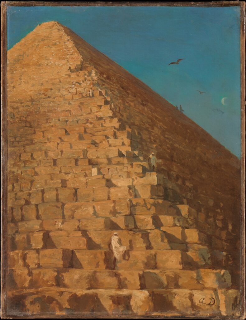 Famous Locations in Art: Famous locations in art: Adrien Dauzats, The Great Pyramid, Giza, ca. 1830, Metropolitan Museum of Art, New York City, NY, USA.
