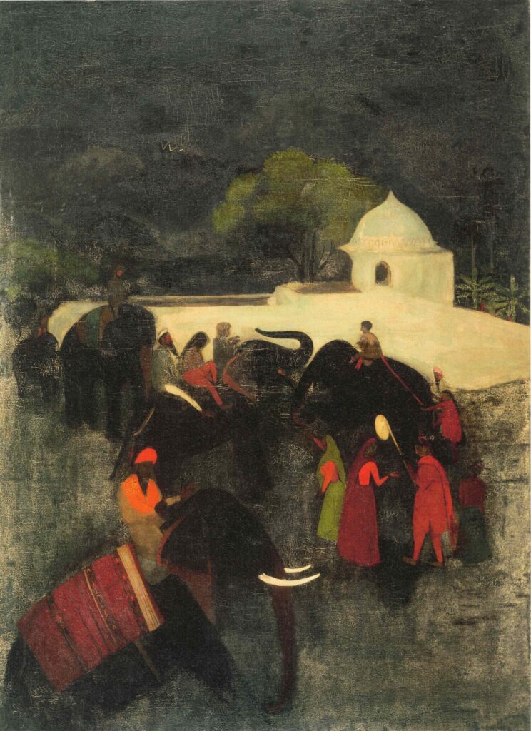 Amrita Sher-Gil paintings: Amrita Sher-Gil, Elephant Promenade, 1940, National Gallery of Modern Art, New Delhi, India.
