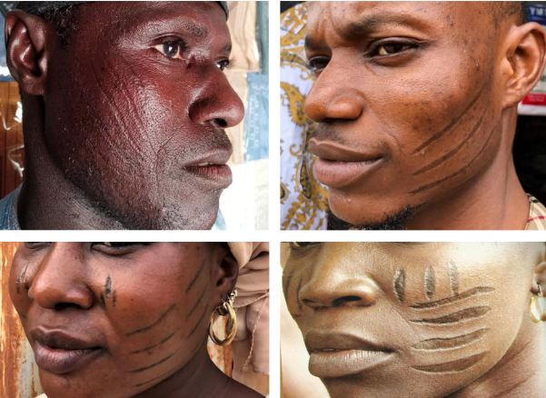 Idol of Extremadura: Facial scarifications in Nigeria, image from Alfredo Mederos Martín, Javier Jiménez Ávila, “Al servicio de la divinidad…”
