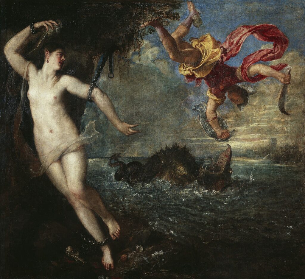 falling in art: Falling in art: Titian, Perseus and Andromeda, 1554–1556, Wallace Collection, London, UK.

