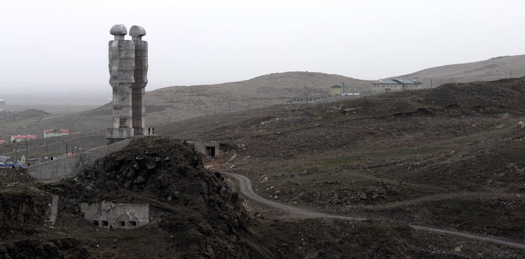 Monument to Humanity: Mehmet Aksoy, Monument to Humanity (under construction), 2011, Kars, Turkey. Photograph by Ggia via Wikimedia Commons (CC BY-SA 3.0).
