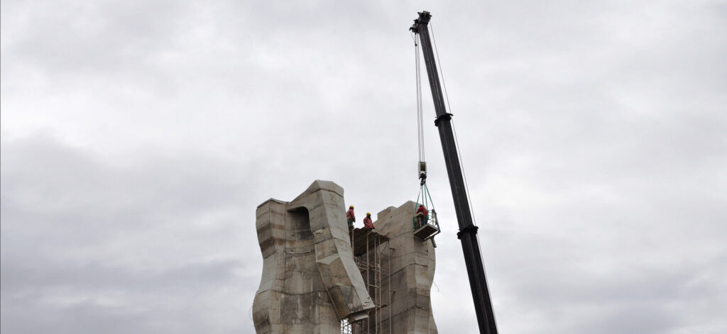 Monument to Humanity: Dismantling of Mehmet Aksoy’s Monument to Humanity, 2011, Kars, Turkey. Artist’s website.
