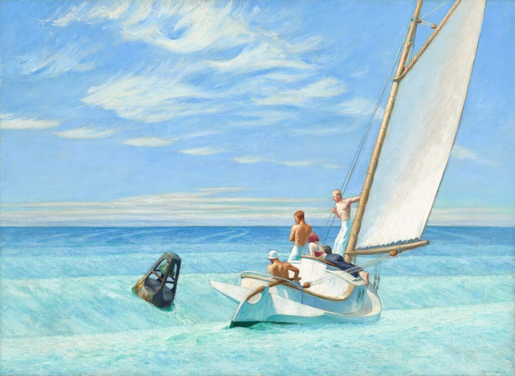 DailyArt Magazine birthday: 
Edward Hopper, Ground Swell, 1939, National Gallery of Art, Washington, DC, USA. Detail.

