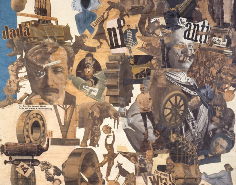 Hannah Höch: Hannah Höch, Cut with the Kitchen Knife Through the Last Weimar Beer-Belly Cultural Epoch of Germany, 1919, Neue Nationalgalerie, Berlin, Germany. Arthur.io. Detail.
