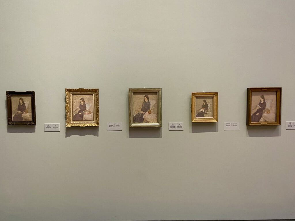 Gwen John Girl in a Blue Dress: Exhibition view of Gwen John: Strange Beauties, 2026, National Museum Cardiff, Wales, UK. Photograph by the author.
