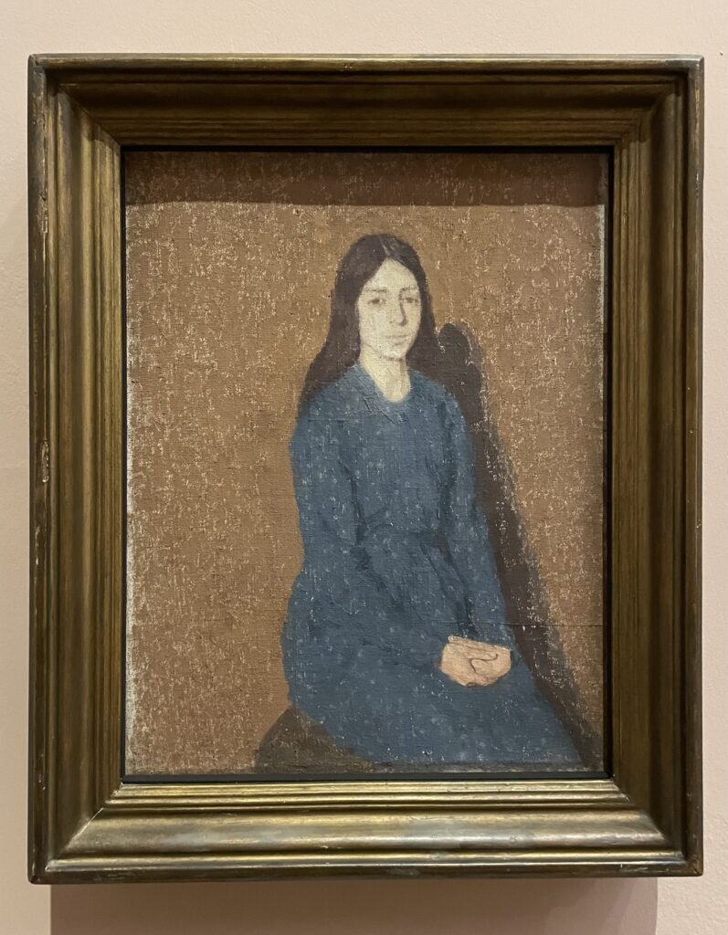 Gwen John Girl in a Blue Dress: Gwen John, Girl in a Blue Dress, 1914–1915, National Museum Cardiff, Cardiff, UK. Photograph by the author.

