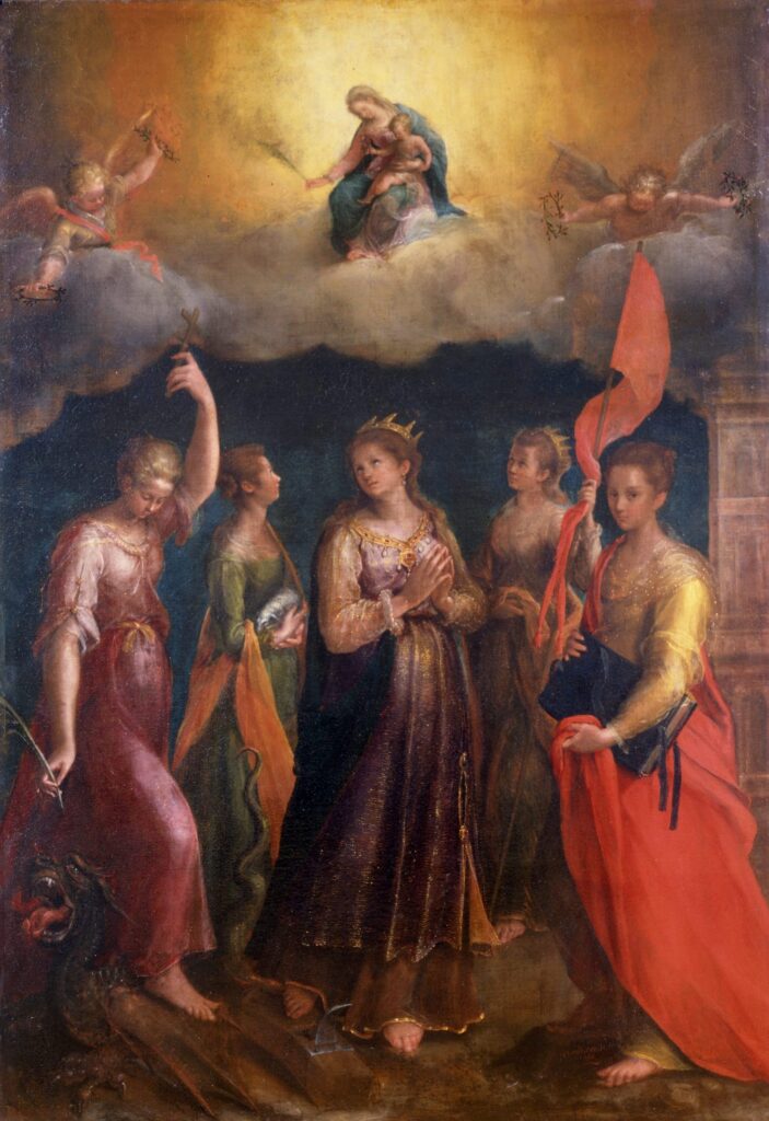 Bologna women artists: Lavinia Fontana, Apparition of the Virgin, c. 1570s, Pinacoteca Nazionale di Bologna, Bologna, Italy.
