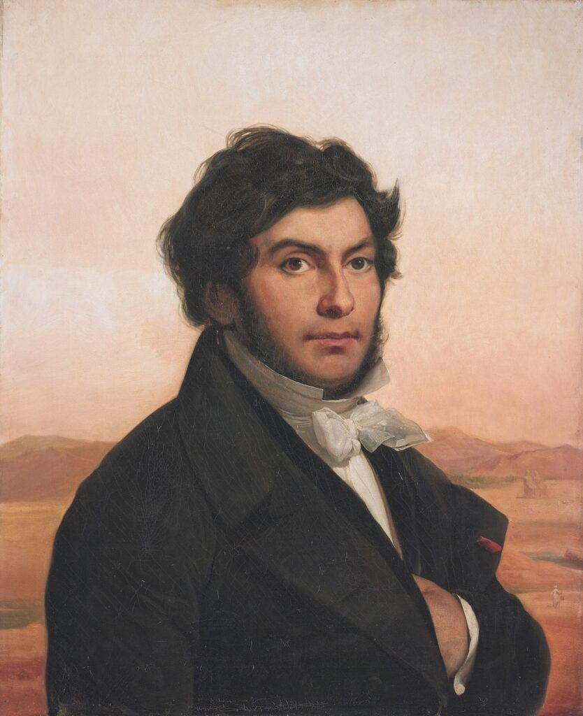 Rosetta Stone history: Léon Cogniet, Portrait of Champollion, ca. 1834, Louvre, Paris, France.
