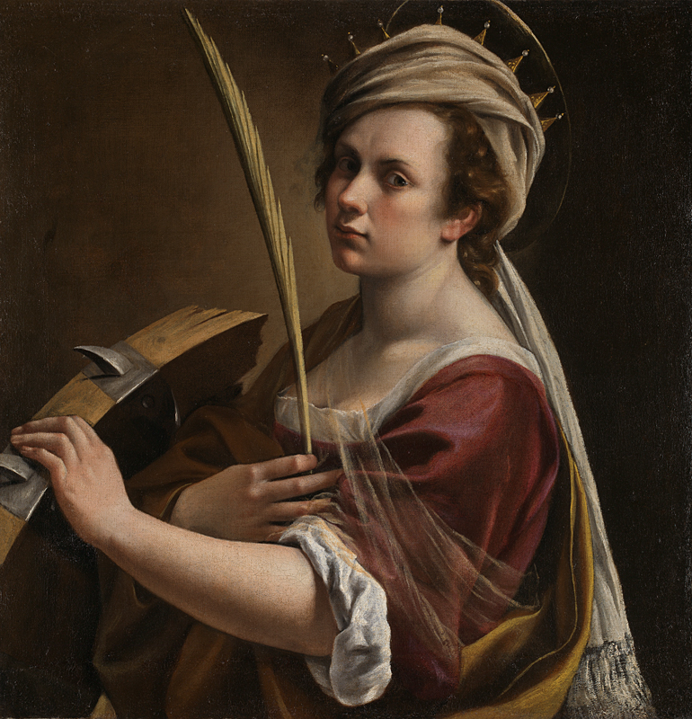 DailyArt Magazine birthday: Artemisia Gentileschi, Self Portrait as Saint Catherine of Alexandria, ca. 1615–1617, National Gallery, London, UK.
