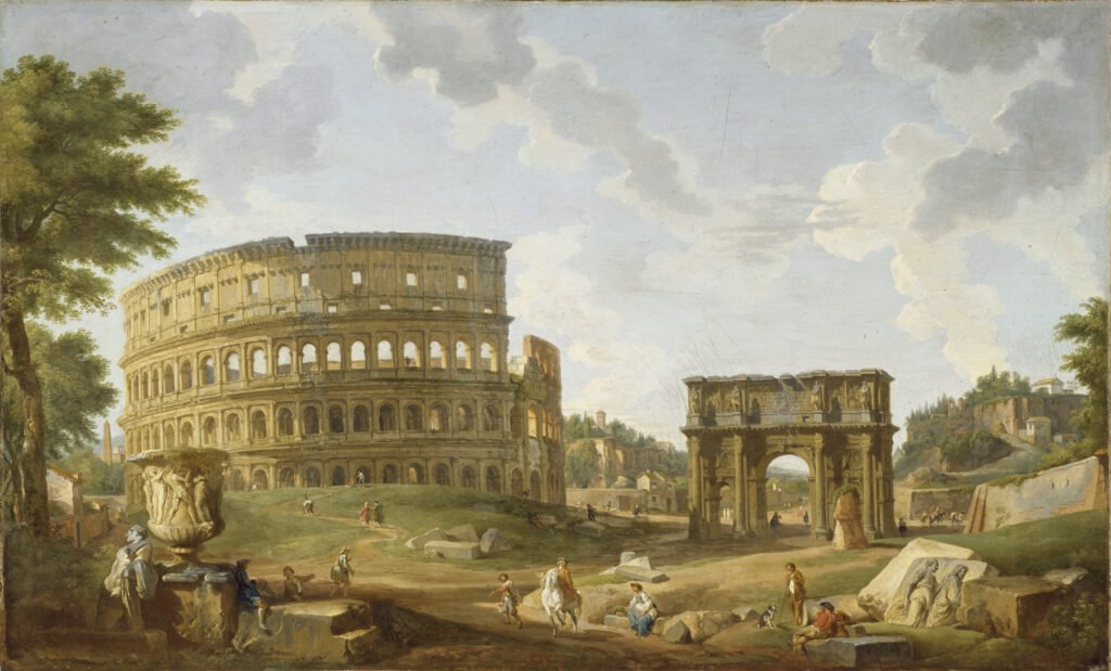 Famous Locations in Art: Famous locations in art: Giovanni Paolo Panini, View of the Colosseum, 1747, Walters Art Museum, Baltimore, MD, United States.
