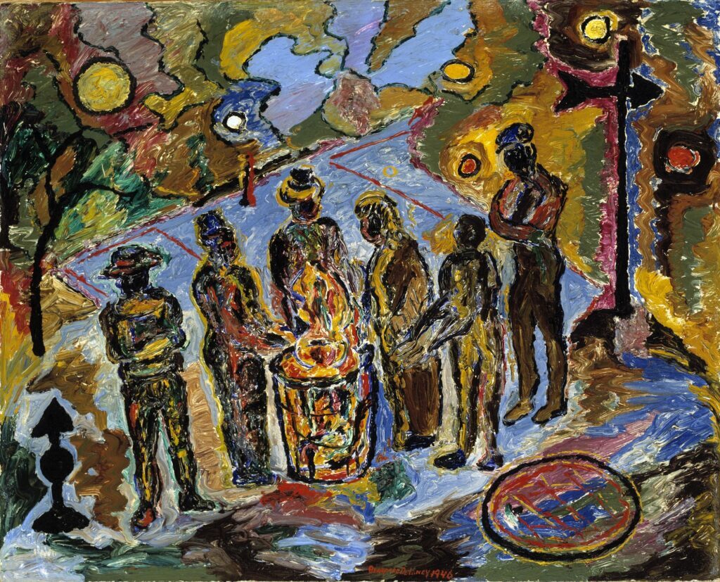 Harlem Renaissance paintings: Beauford Delaney, Can Fire in the Park, 1946, Smithsonian American Art Museum, Washington, DC, USA.

