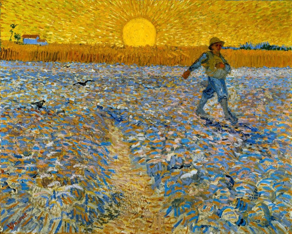 Van Gogh summer paintings: Vincent van Gogh, The Sower, 1888, Kröller-Müller Museum, Otterlo, Netherlands.
