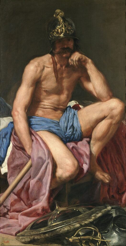 DailyArt Magazine birthday: Diego Velázquez, Mars, ca. 1638, Museo del Prado, Madrid, Spain.

