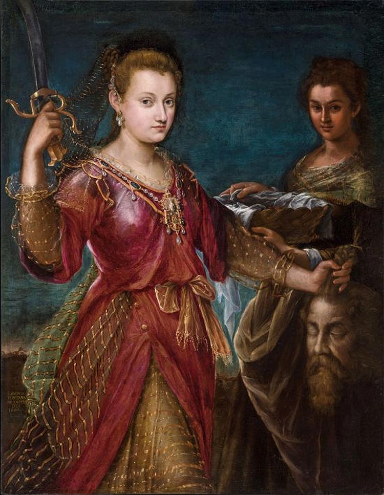 Bologna women artists: Lavinia Fontana, Judith with the Head of Holofernes, c. 1595–1600, Museo Civico d’Arte Industriale e Galleria Davia Bargellini, Bologna, Italy.
