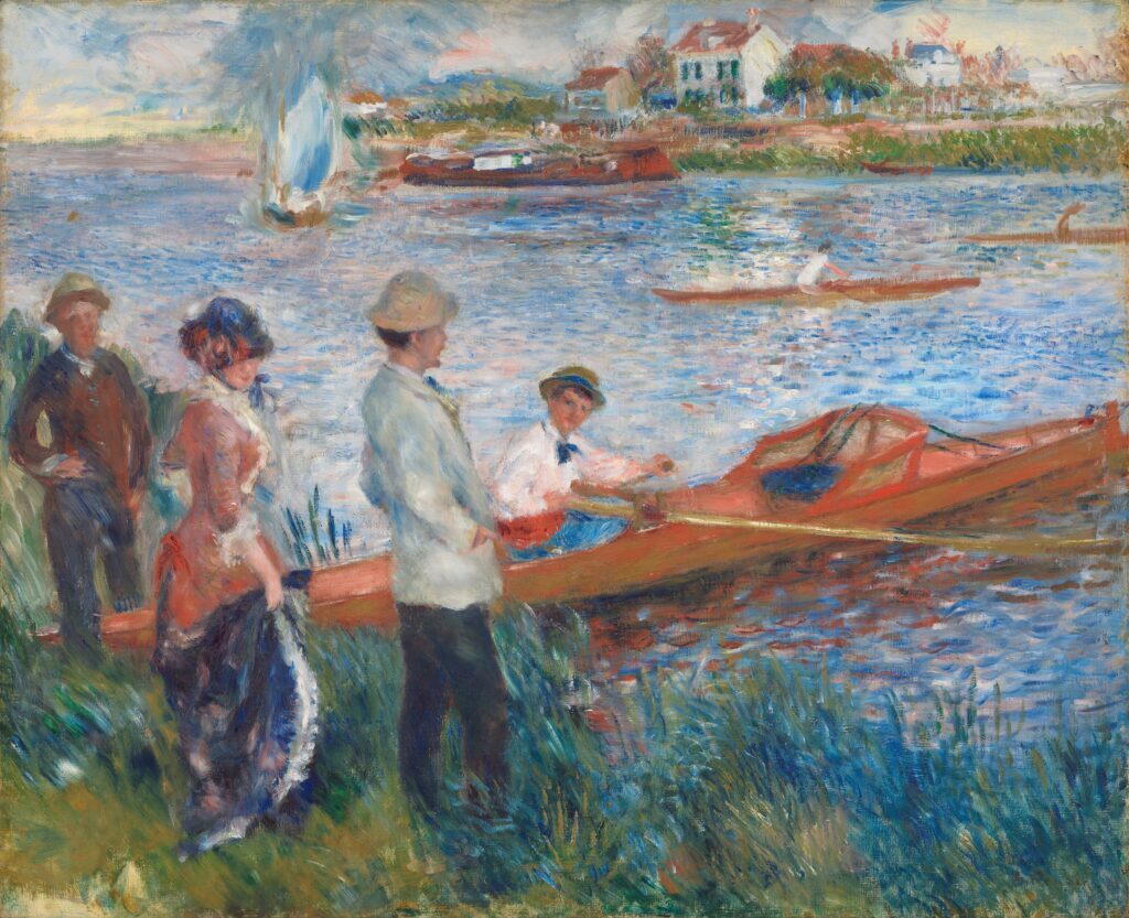 pierre auguste renoir paintings: Pierre-Auguste Renoir, Oarsmen at Chatou, 1879, National Gallery of Art, Washington, DC, USA. Museum’s website.
