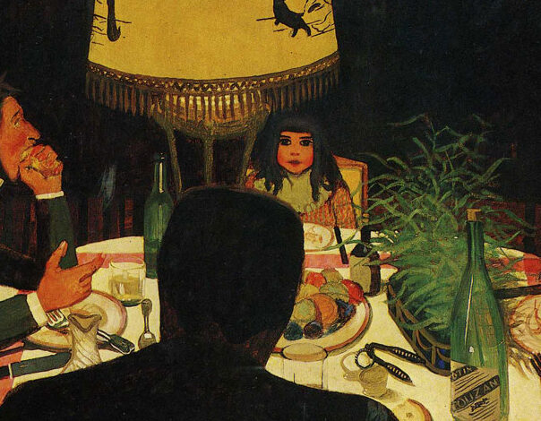 Dinner by Lamplight: Félix Vallotton, Dinner, by Lamplight (Le Dîner, effet de lampe), 1899, Musée d’Orsay, Paris, France. Detail.

