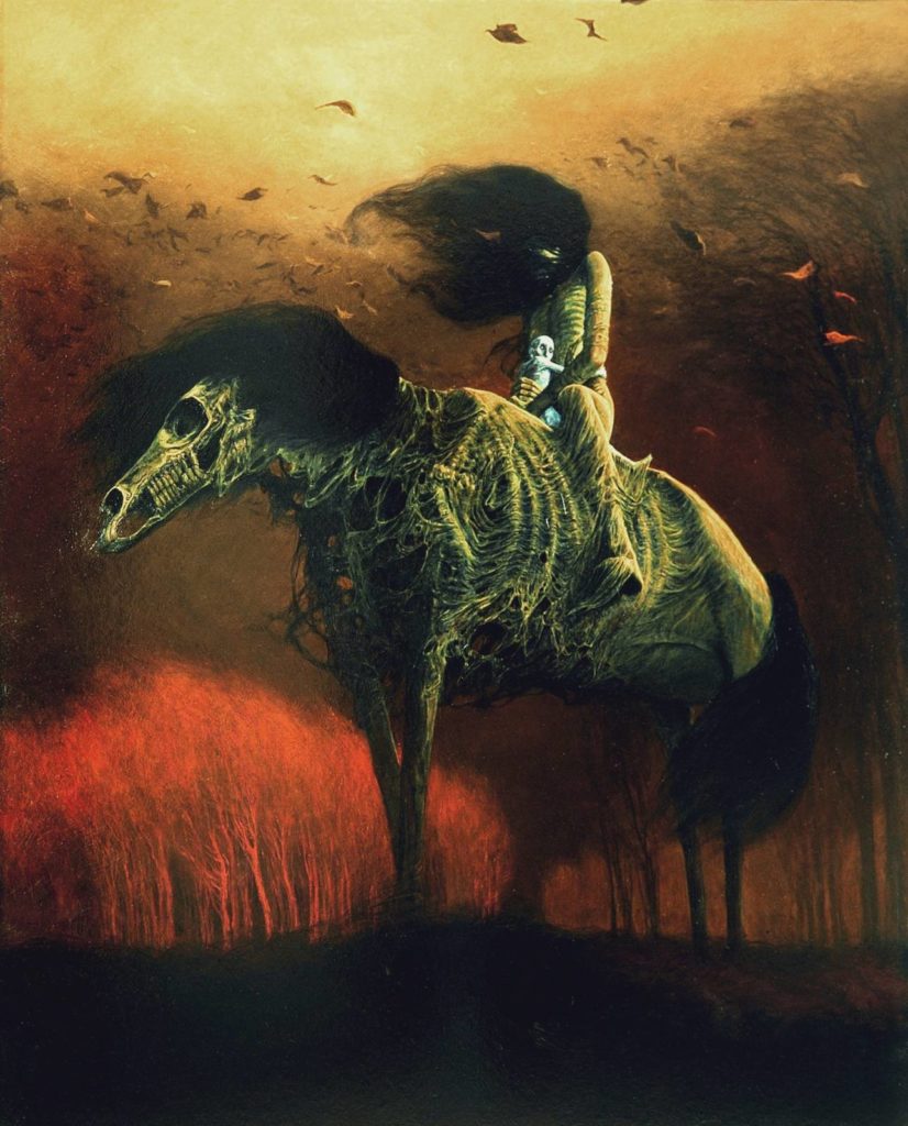 DailyArt Magazine birthday: Zdzisław Beksiński, Untitled, 1976, The Historical Museum in Sanok, Sanok, Poland. © Gallery of Zdzisław Beksiński.
