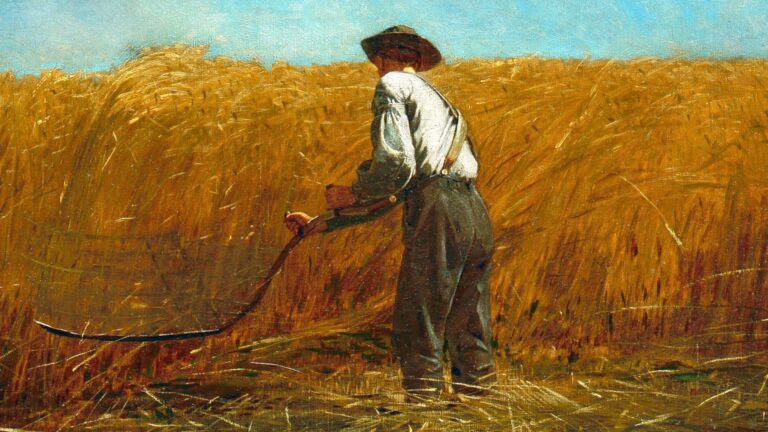 Veteran in a New Field: Winslow Homer, The Veteran in a New Field, 1865, Metropolitan Museum of Art, New York City, NY, USA. Detail.
