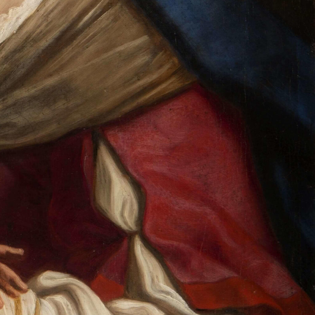 Virgin and Child Sirani: Elisabetta Sirani, Virgin and Child, 1663, National Museum of Women in the Arts, Washington, DC, USA. Detail.
